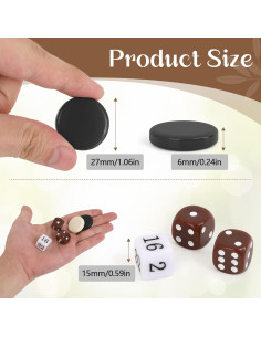 Juego de 30 Piezas de Cerámica para Ajedrez y Damas Hellpnoom 2