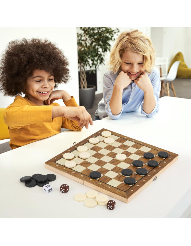 Juego de 30 Piezas de Cerámica para Ajedrez y Damas Hellpnoom