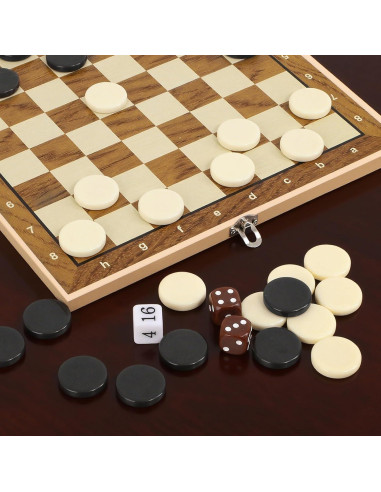 Juego de 30 Piezas de Cerámica para Ajedrez y Damas Hellpnoom