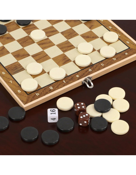 Juego de 30 Piezas de Cerámica para Ajedrez y Damas Hellpnoom