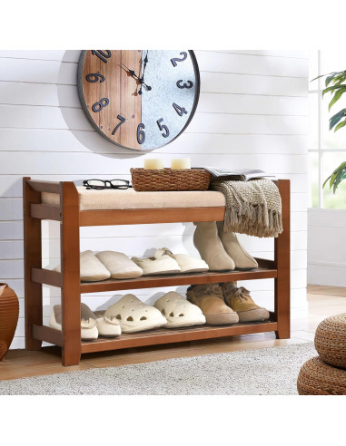 Banco para Zapatos PETKABOO 70 cm con Cojín Beige