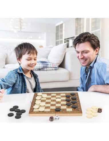 Juego de 30 Piezas de Cerámica para Ajedrez y Damas Hellpnoom