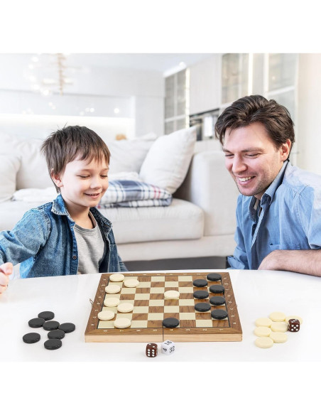 Juego de 30 Piezas de Cerámica para Ajedrez y Damas Hellpnoom