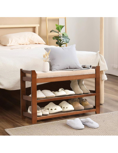 Banco para Zapatos PETKABOO 70 cm con Cojín Beige