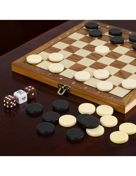 Juego de 30 Piezas de Cerámica para Ajedrez y Damas Hellpnoom