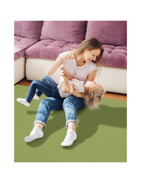 Alfombra de Juego para Bebés ANHUI - Cuero Vegano Verde, Antideslizante