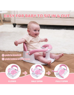 Asiento de Baño para Bebés Rosa - Con Alerta de Temperatura 2