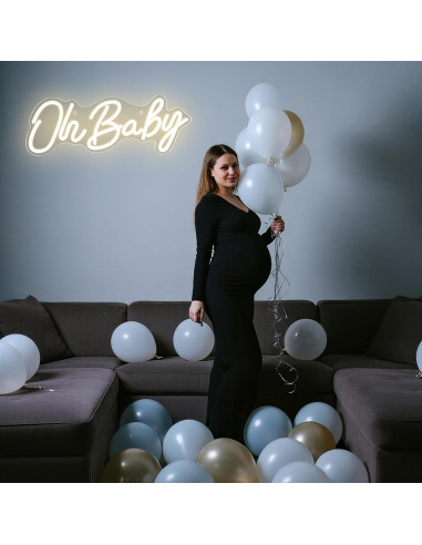 Luz de Neón LED Oh Baby para Decoración de Pared 38x15cm
