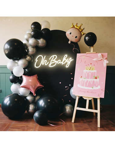 Luz de Neón LED Oh Baby para Decoración de Pared 38x15cm