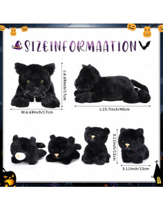 Gato de Peluche Skylety con Gatitos en Barriga - Negro 2