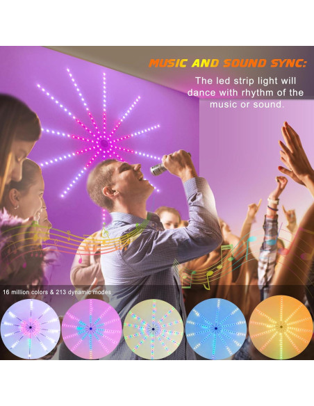 Luces LED de Fuegos Artificiales Noddy, 11 Piezas RGB para Interiores