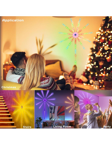 Luces LED de Fuegos Artificiales Noddy, 11 Piezas RGB para Interiores