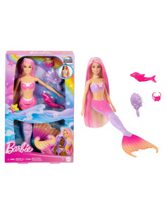 Muñeca Sirena Barbie Malibú con Cambio de Color y Accesorios