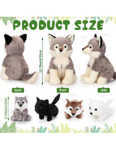 Conjunto de Juguetes de Peluche Lobo Honoson 5 Pcs 35 cm 2