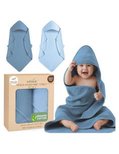 Toallas de Baño con Capucha Infancie - 2 Piezas Algodón Orgánico 81x81 cm