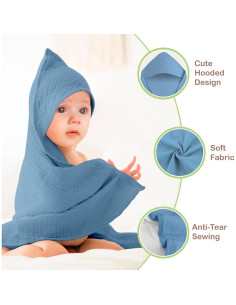 Toallas de Baño con Capucha Infancie - 2 Piezas Algodón Orgánico 81x81 cm 2