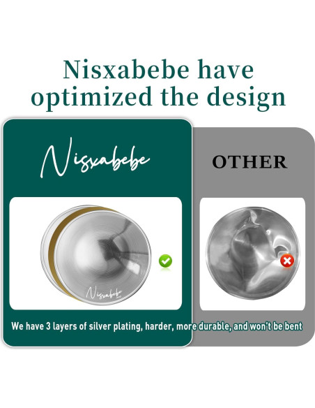 Copas de Lactancia de Plata 999 Nisxabebe - Maxi