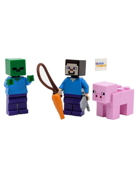 LEGO Minecraft Steve Zombi y Cerdo - Minifiguras 0.032 kg LEGO Minecraft Steve Zombi y Cerdo - Minifiguras 0.032 kg