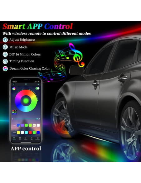 Luces LED de Subsuelo Sxlofty 4 Pcs RGB Control APP DC12V