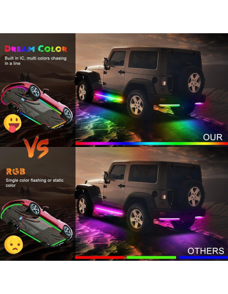 Luces LED de Subsuelo Sxlofty 4 Pcs RGB Control APP DC12V