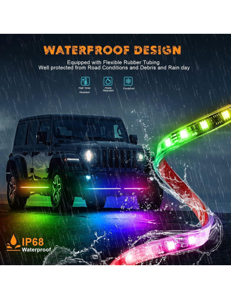 Luces LED de Subsuelo Sxlofty 4 Pcs RGB Control APP DC12V