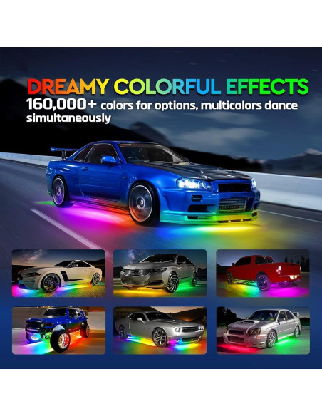 Luces LED de Subsuelo Sxlofty 4 Pcs RGB Control APP DC12V