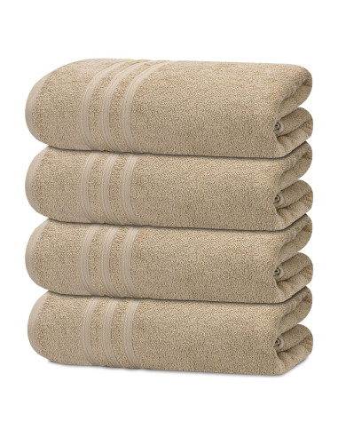 Juego de 4 Toallas de Baño Tens, 100% Algodón, 68.5 x 137 cm
