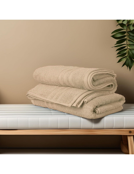 Juego de 4 Toallas de Baño Tens, 100% Algodón, 68.5 x 137 cm