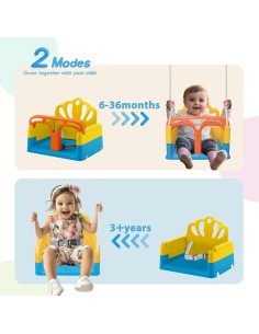 Columpio Plegable para Niños Yozoia Azul Ajustable 7.44 kg 2