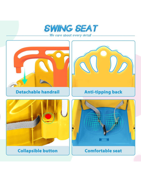 Columpio Plegable para Niños Yozoia Azul Ajustable 7.44 kg