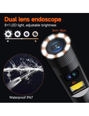 Cámara Endoscópica Doble Lente Gzpce 180 HD 1080P IP67