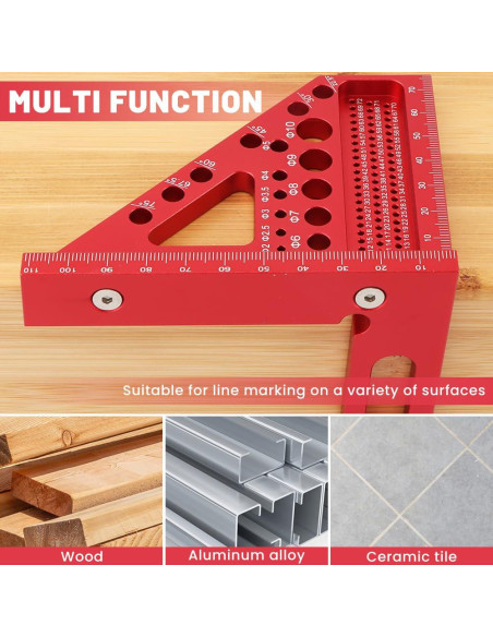 Regla de Medición Multi-Angulo 3D Trasylph 22.5-90 Roja