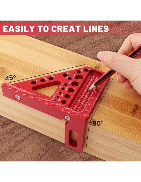 Regla de Medición Multi-Angulo 3D Trasylph 22.5-90 Roja