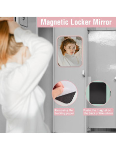 Espejo Magnético Portátil Tooackl 17.3x14.2cm Azul Macaron 2