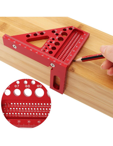 Regla de Medición Multi-Angulo 3D Trasylph 22.5-90 Roja