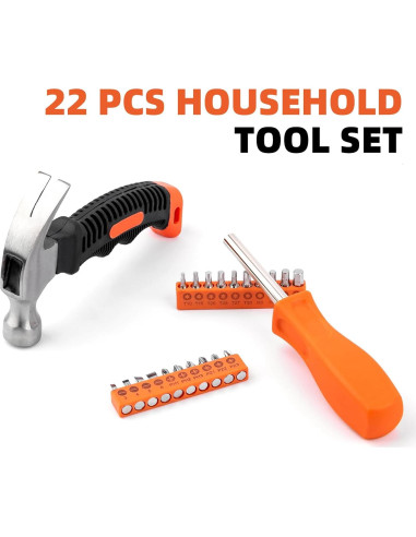 Kit de Herramientas de Mano 22 Piezas WANSHUWUJIN Naranja