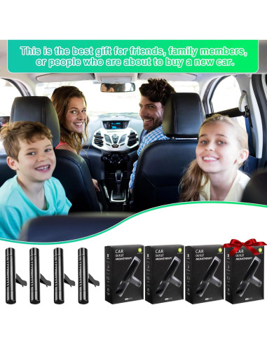 Paquete de 4 Clips Difusores Aromatizantes Auto Negro