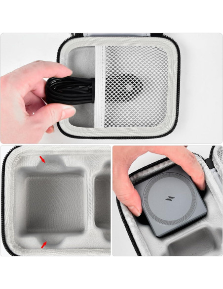 Funda PAIYULE para Cargador MagSafe 3-en-1 Anker Negro