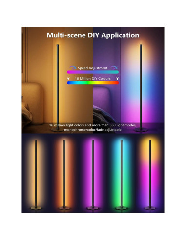 Lámpara de Pie Esquinera RGB Tsanhoo 123.2cm Control APP