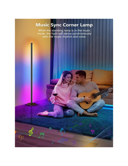 Lámpara de Pie Esquinera RGB Tsanhoo 123.2cm Control APP