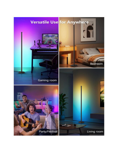 Lámpara de Pie Esquinera RGB Tsanhoo 123.2cm Control APP