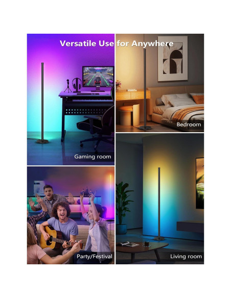 Lámpara de Pie Esquinera RGB Tsanhoo 123.2cm Control APP