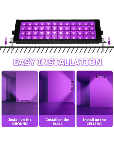 Barra de Luz Negra LED 100W ycponggon, 43.2x12.9cm, IP66