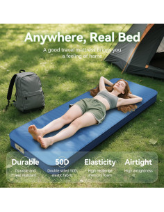 Colchoneta Autoinflable PineHike 200x74 cm Espuma Memoria 10.16 cm 2