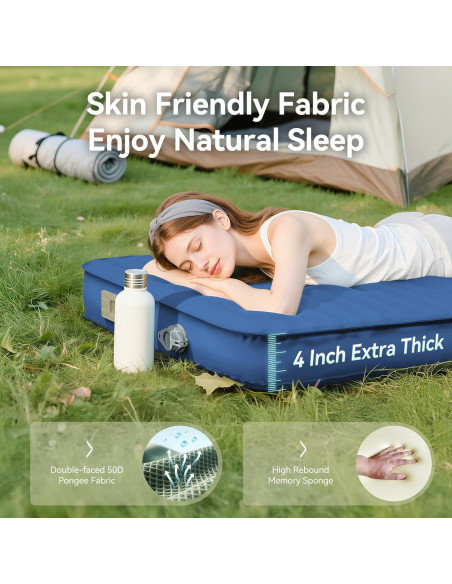 Colchoneta Autoinflable PineHike 200x74 cm Espuma Memoria 10.16 cm