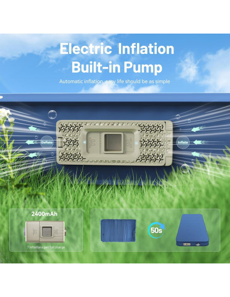 Colchoneta Autoinflable PineHike 200x74 cm Espuma Memoria 10.16 cm