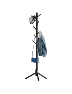 Perchero de Madera Hupmad Ajustable 3 Alturas 8 Ganchos