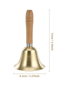 Campana de Mano Flezoo de Bronce Sólido 8 cm - Sonido Fuerte 2