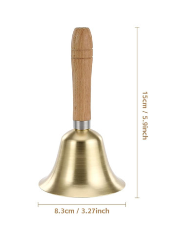 Campana de Mano Flezoo de Bronce Sólido 8 cm - Sonido Fuerte