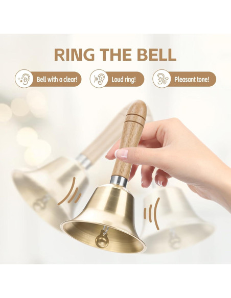 Campana de Mano Flezoo de Bronce Sólido 8 cm - Sonido Fuerte